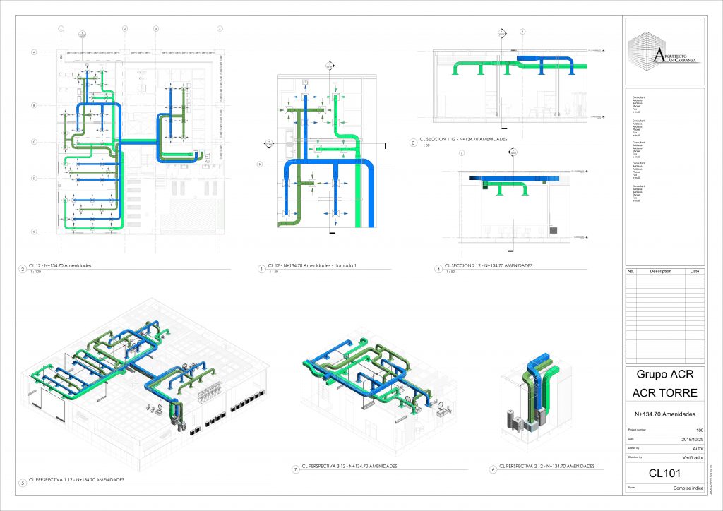 Revit Instalaciones MEP I – Alan Carranza – Plano – CA101 – N+134-70 Amenida