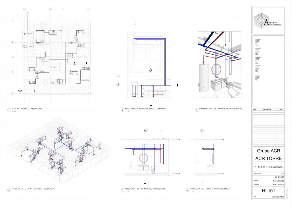 Revit Instalaciones MEP I – Alan Carranza – Plano – CA101 – N+134-70 Amenida